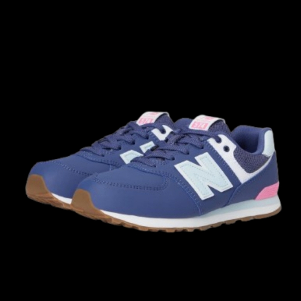 New Balance 574 Running Womens/Kids Navy Blue Sky Blue White Pink Gum Brown